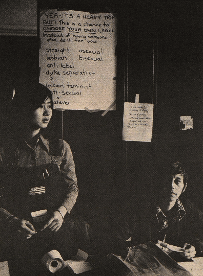 A photo of activists at Barnard College with a sign advocating to “chooseyour ownlabel”